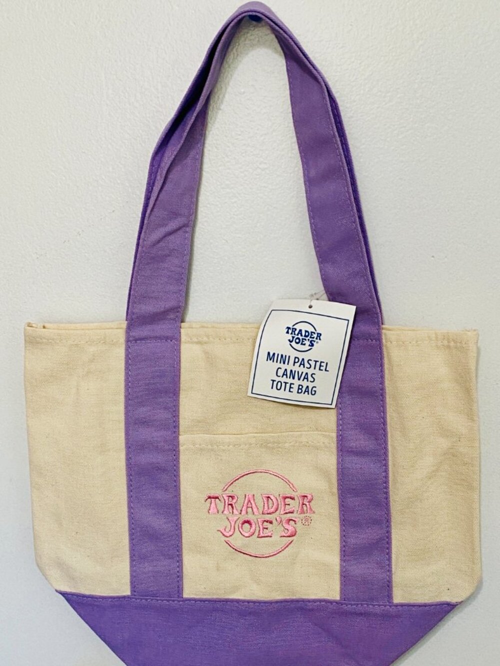 NEW Purple 2026 Trader Joe's Mini Canvas Tote Bag